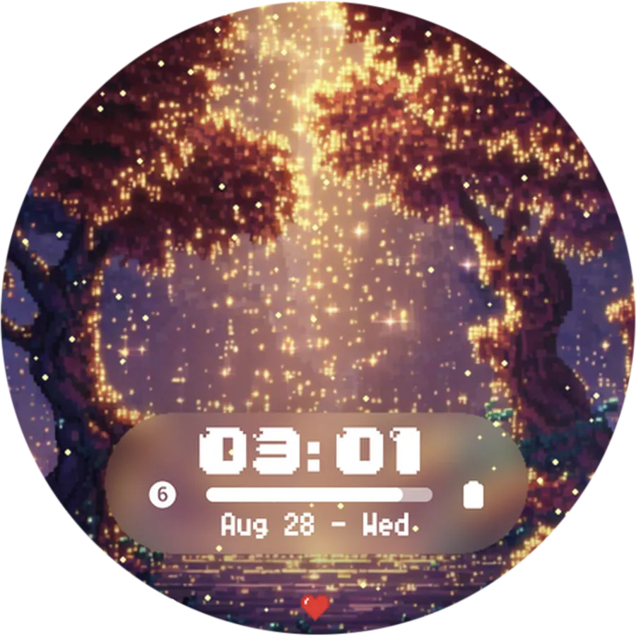 Golden Forest Watch Face - Golden autumn forest with shimmering light